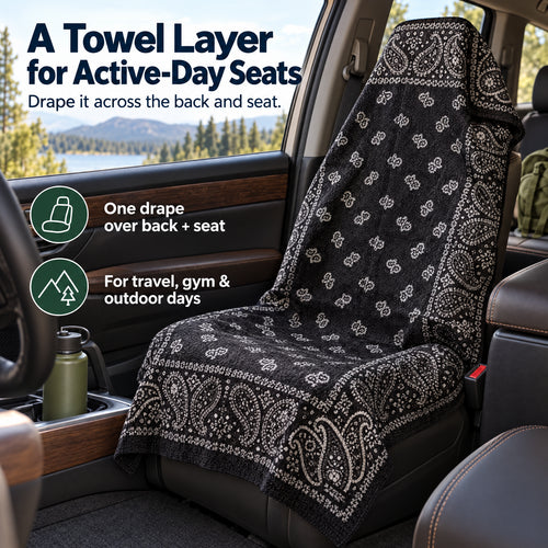 Patterned Seat-Cover Towel — A Towel Layer for Active Days