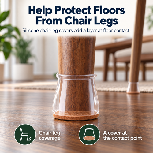 Silicone Chair-Leg Covers — Floor-Contact Protection