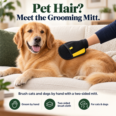 Two-Sided Pet Grooming Mitt — Hands-On Fur Care