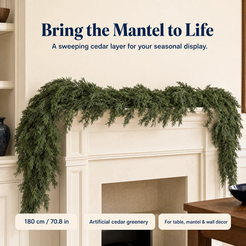 Cedar Mantel Garland — Table-to-Mantel Décor
