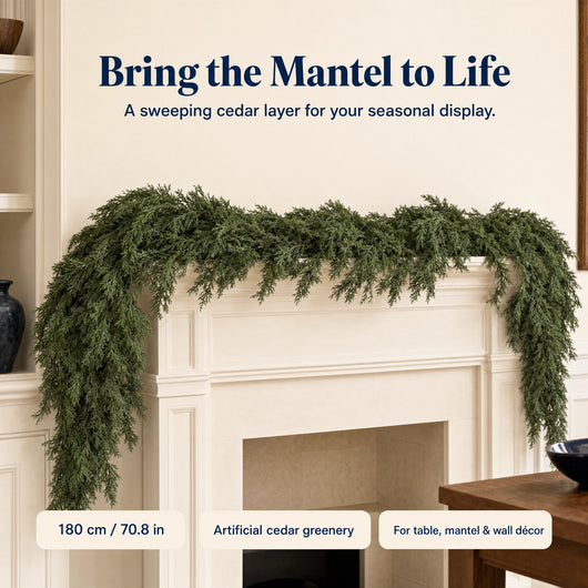 Cedar Mantel Garland — Table-to-Mantel Décor