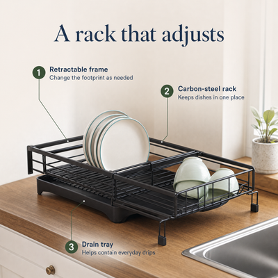 Adjustable Dish Rack — Clearer Countertops