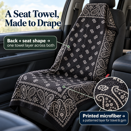Patterned Seat-Cover Towel — A Towel Layer for Active Days