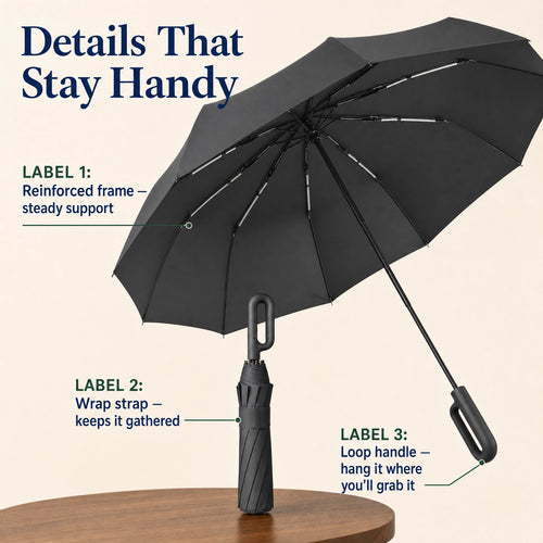 LoopCarry Umbrella — Rain Coverage That Hangs Up