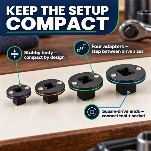 Stubby Drive Adapter Set — Compact Socket Access