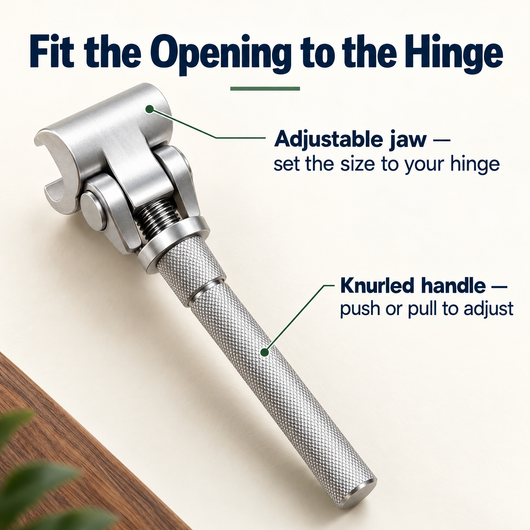 Hinge-Gap Wrench — Set the Opening