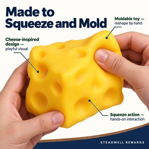 Moldable Cheese Squeeze Toy — Squeeze & Shape