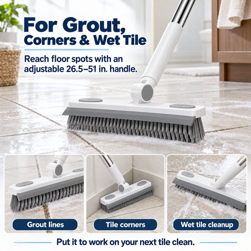 V-Head Floor Brush — Reach Grout Lines