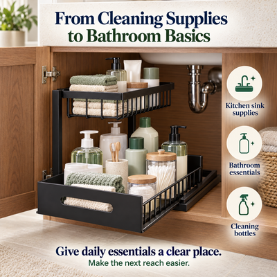 Under-Sink Pull-Out Organizer — Supplies Within Reach