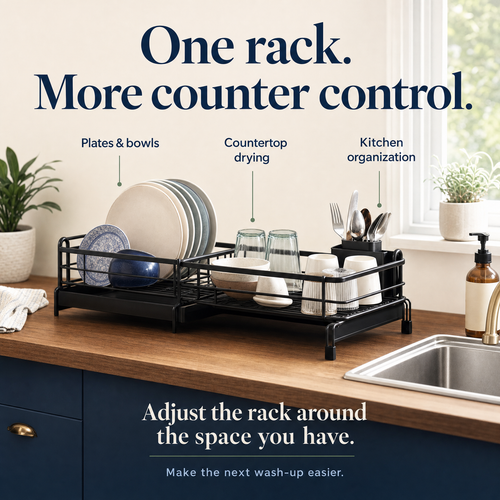 Adjustable Dish Rack — Clearer Countertops