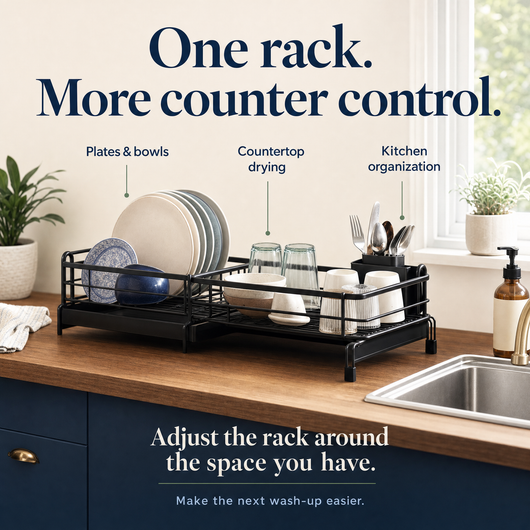 Adjustable Dish Rack — Clearer Countertops