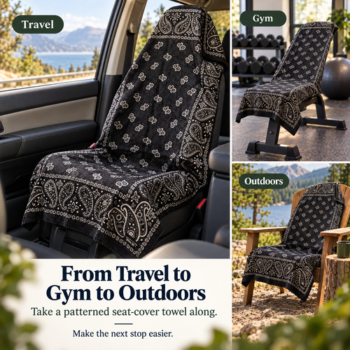 Patterned Seat-Cover Towel — A Towel Layer for Active Days