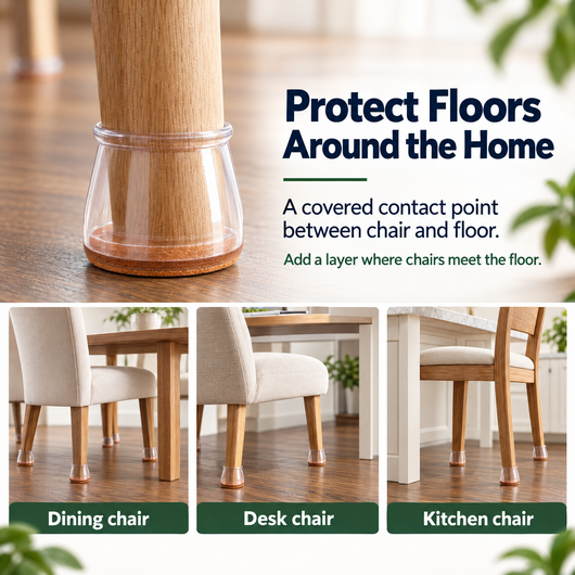 Silicone Chair-Leg Covers — Floor-Contact Protection
