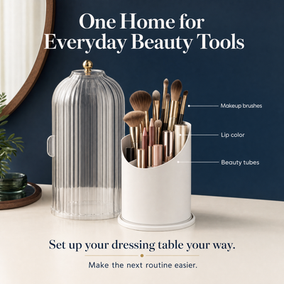 Rotating Vanity Organizer — Brushes Together