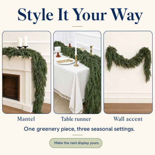 Cedar Mantel Garland — Table-to-Mantel Décor
