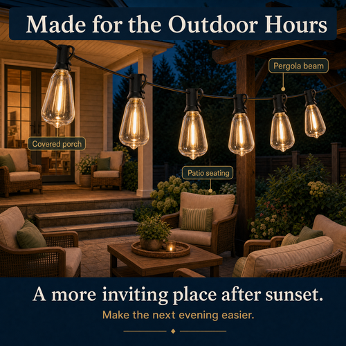 PorchLine — Hanging LED String Lights (33 ft.)