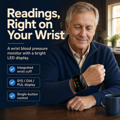ReadWell Wrist Monitor — Readings at a Glance