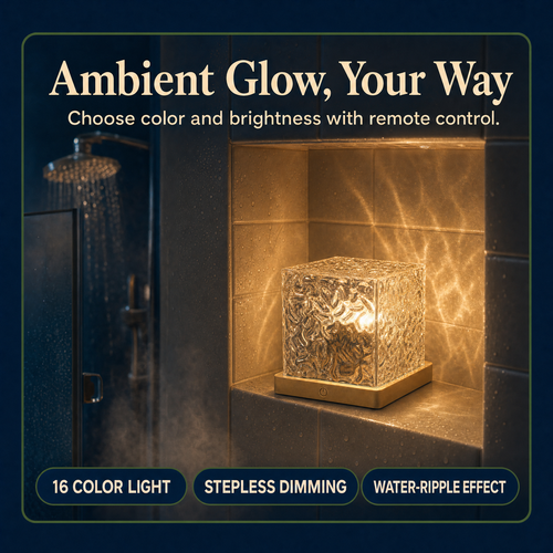 RippleGlow Cube Lamp — Adjustable Color Ambience