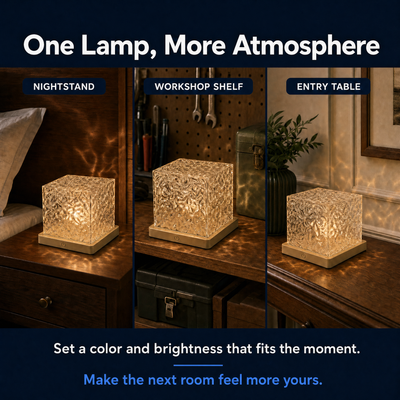 RippleGlow Cube Lamp — Adjustable Color Ambience