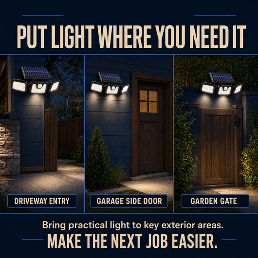 TriBeam Solar Wall Light — Practical Light Where You Need It